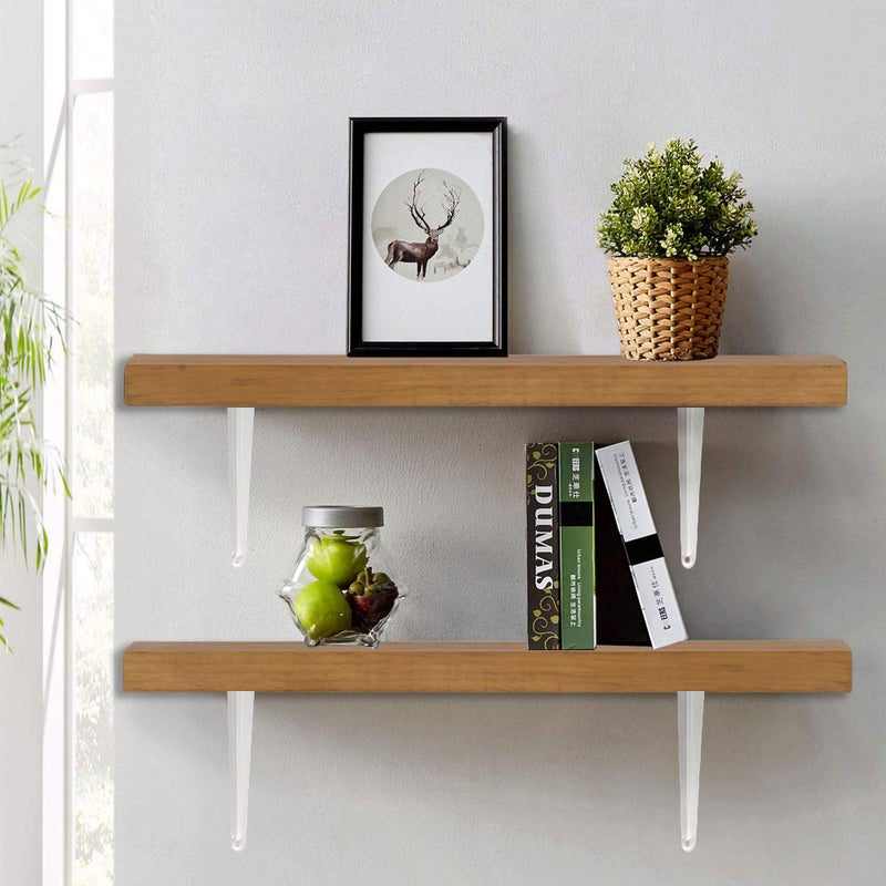 WideskallÂ® Metal 5" x 6" inch Wall Corner Angle Shelving Shelf Brackets, White, Pack of 12 - Image 3
